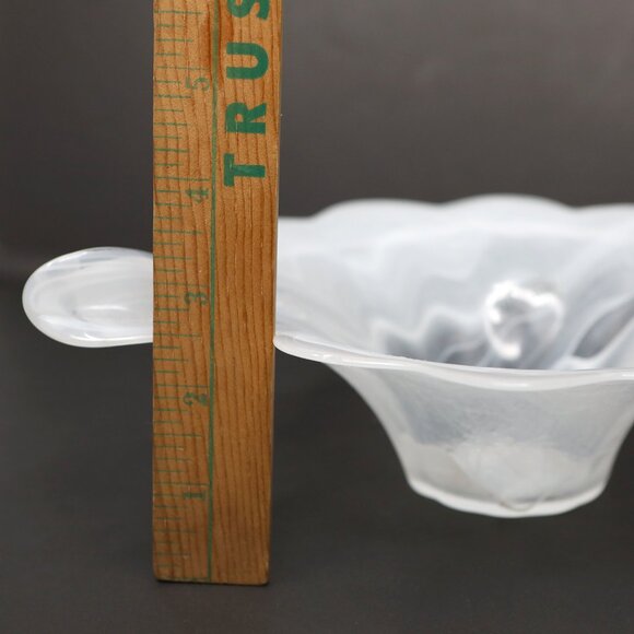 Vintage MURANO Creazioni Silvestri Arte Glass Crystal Bowl Swirl White Italy - Picture 6 of 11